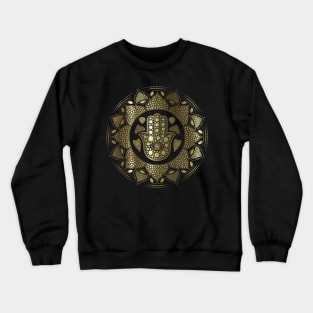 Hamsa Hand - Hand of Fatima in Lotus dot art Crewneck Sweatshirt